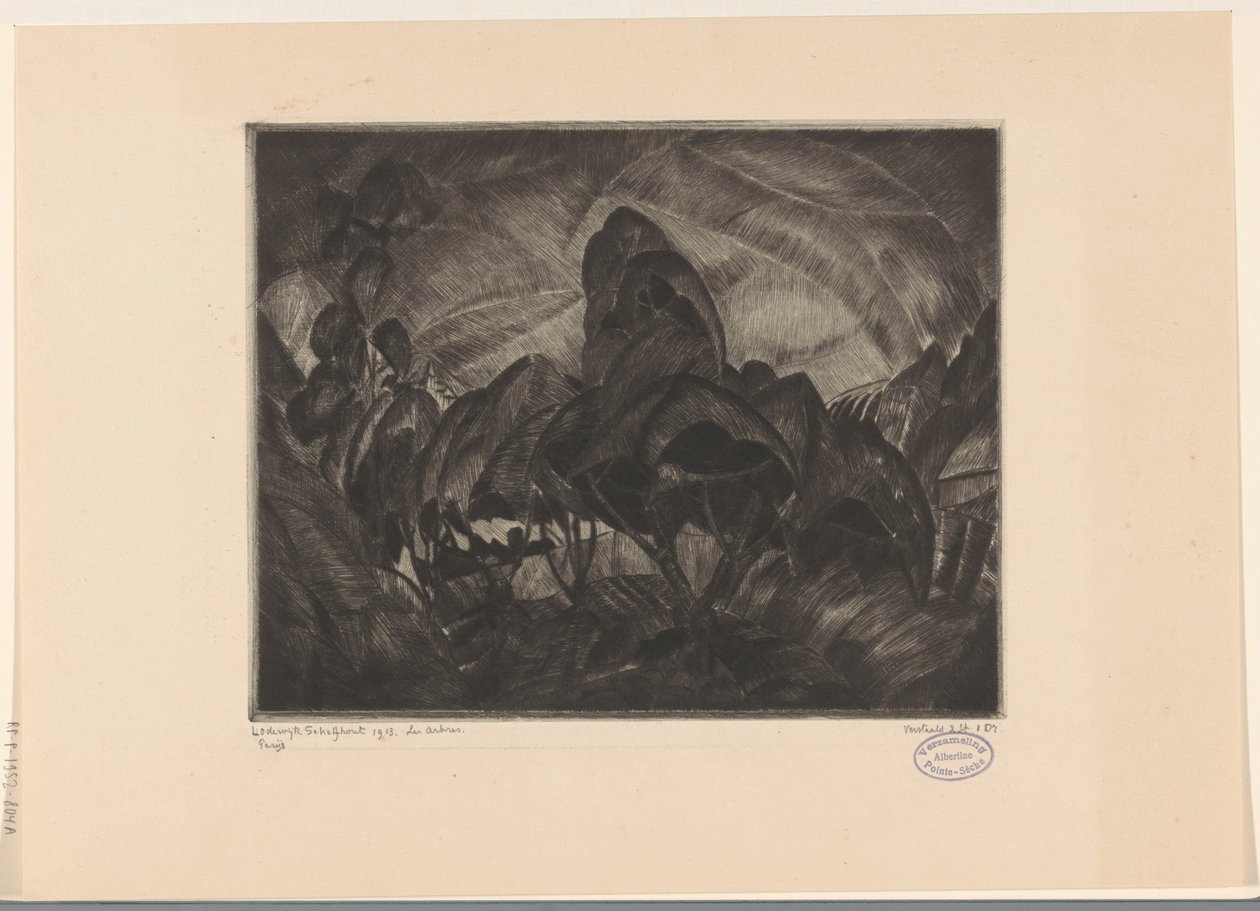Heuvellandschap met bomen door Lodewijk Schelfhout (signed by artist)