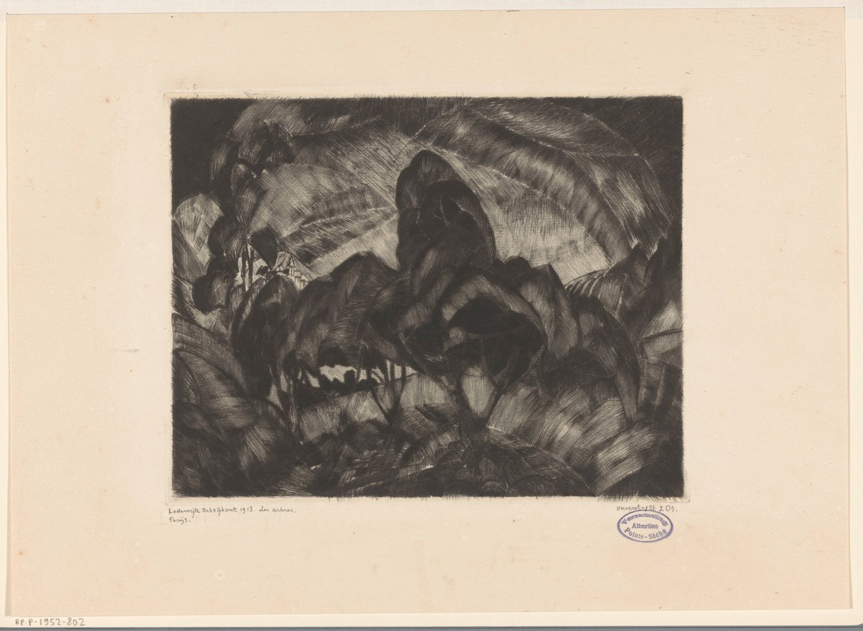 Heuvellandschap met bomen door Lodewijk Schelfhout (signed by artist)