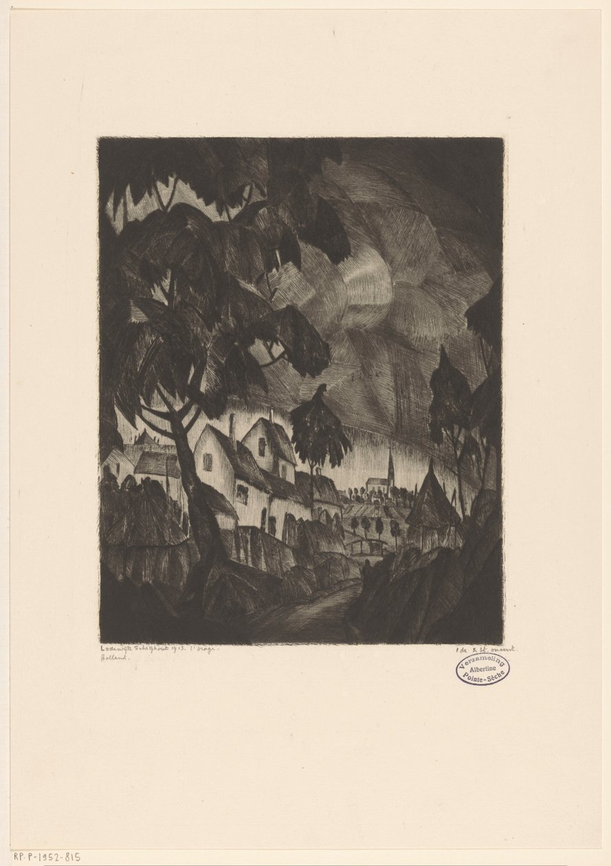 Onweersbui door Lodewijk Schelfhout (signed by artist)