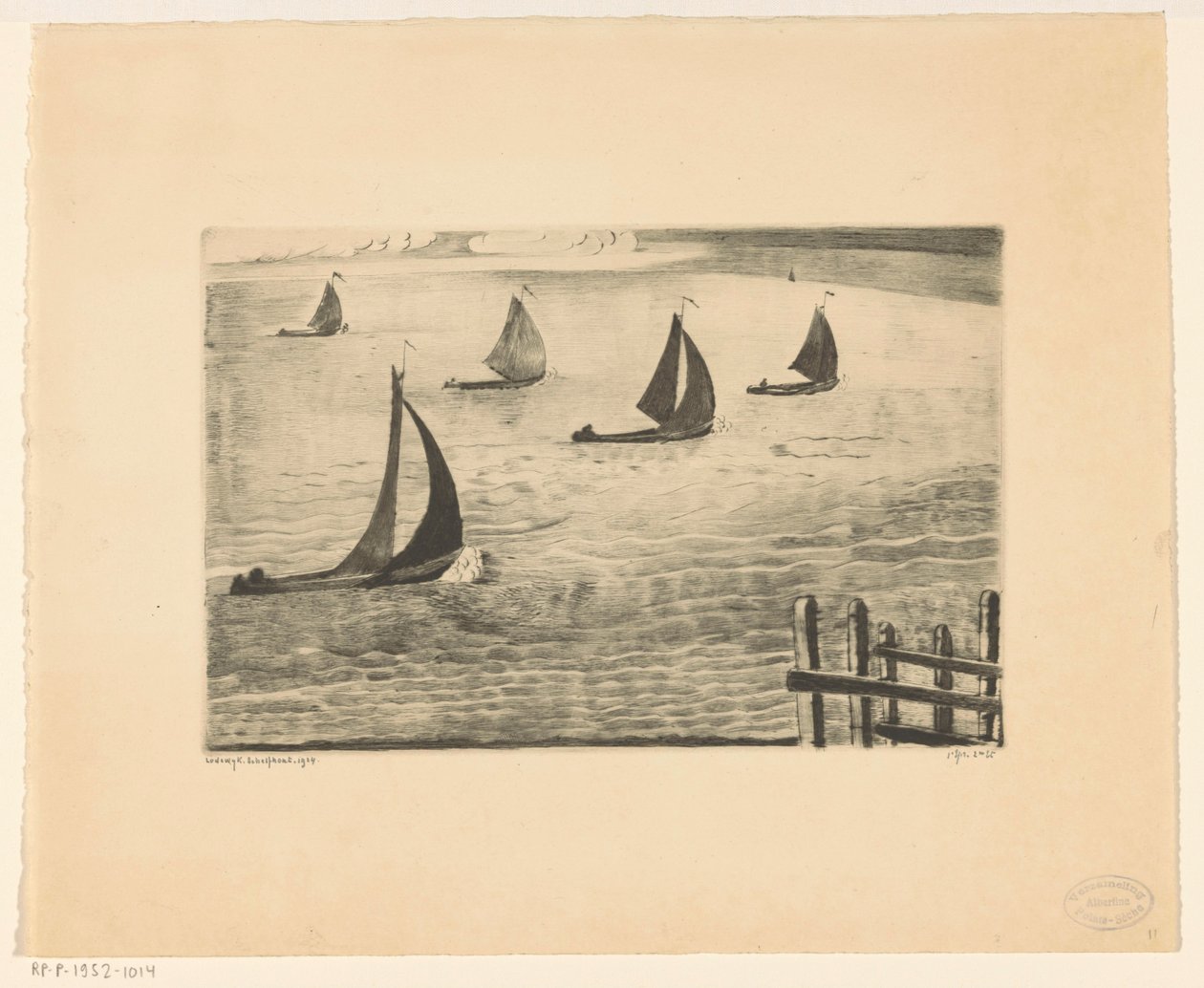 Uitgang van een haven door Lodewijk Schelfhout (signed by artist)