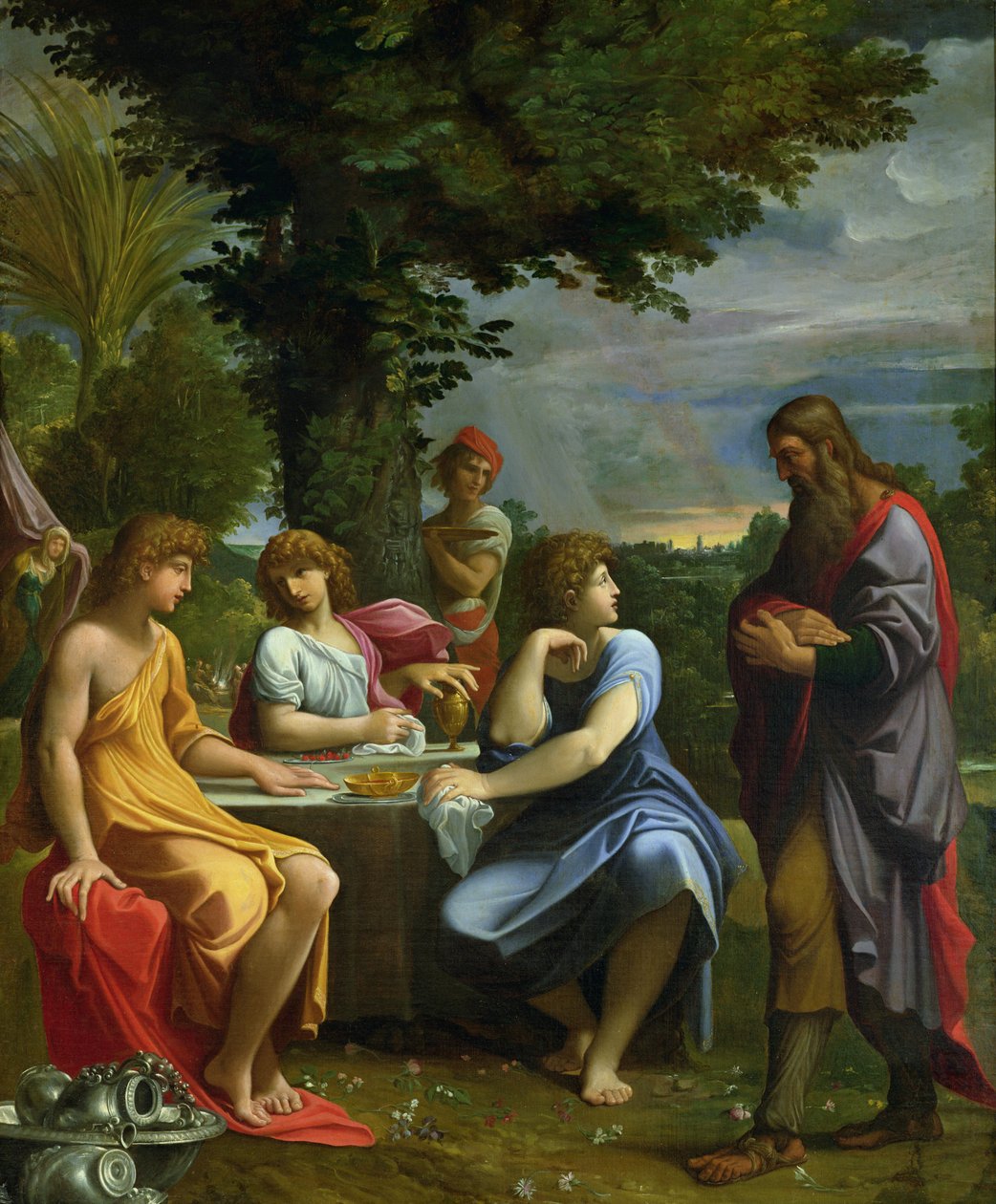 Abraham en de Drie Engelen door Lodovico Carracci