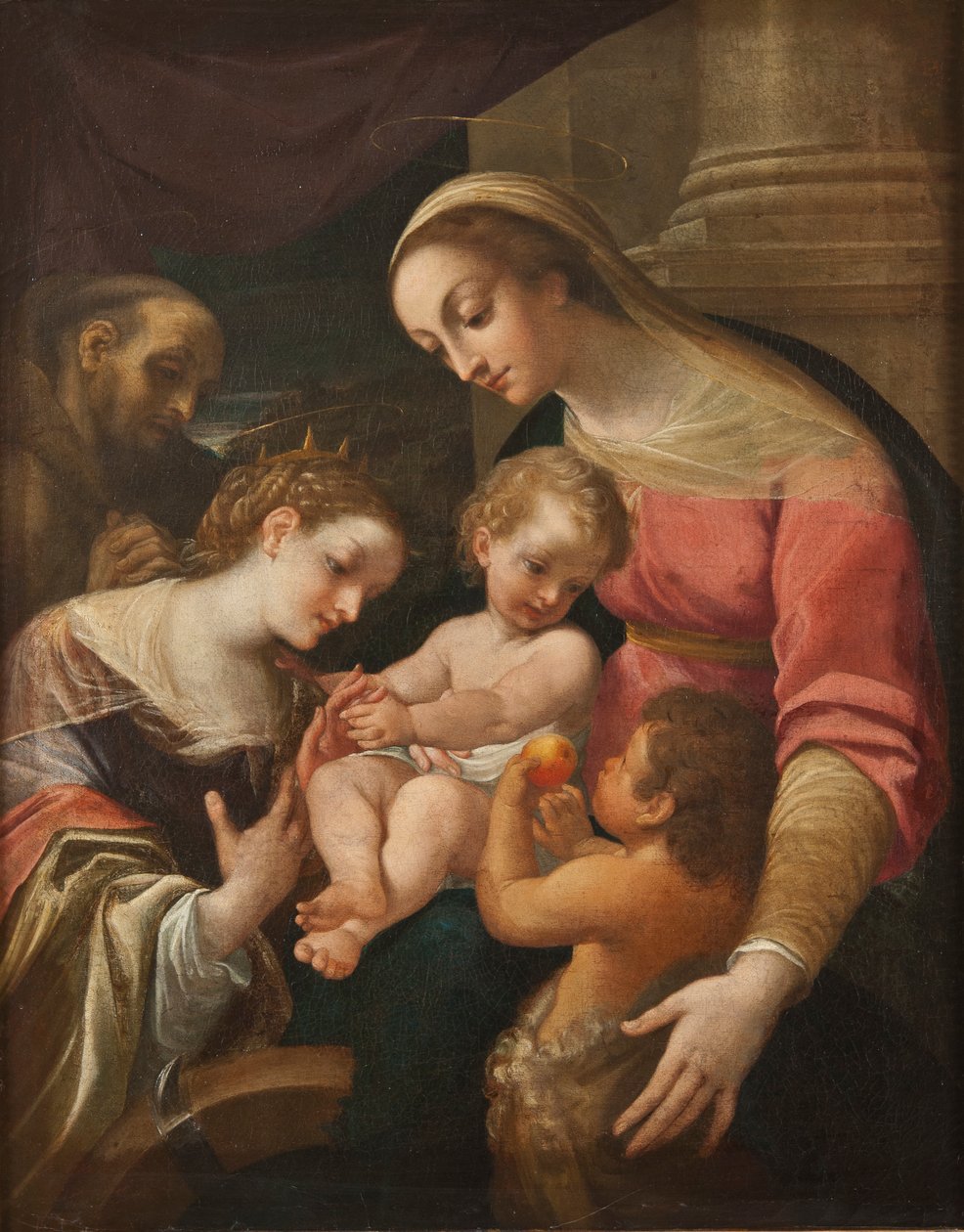 Het mystieke huwelijk van Sint-Catharina door Lodovico after Carracci