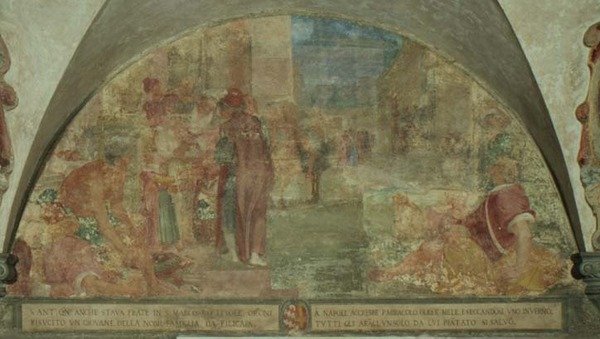 St. Antoninus Wekt een Jongeling van de Filicaia Familie uit de Dood door Lodovico Buti