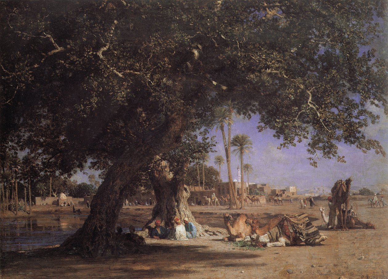 Uitzicht op Shubra door Léon Belly