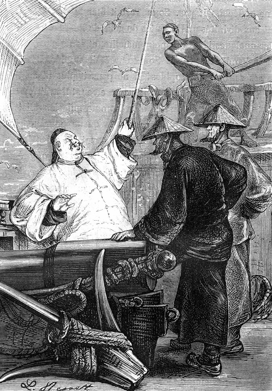 Tekening door Leon Benett, uit het boek van Jules Verne 