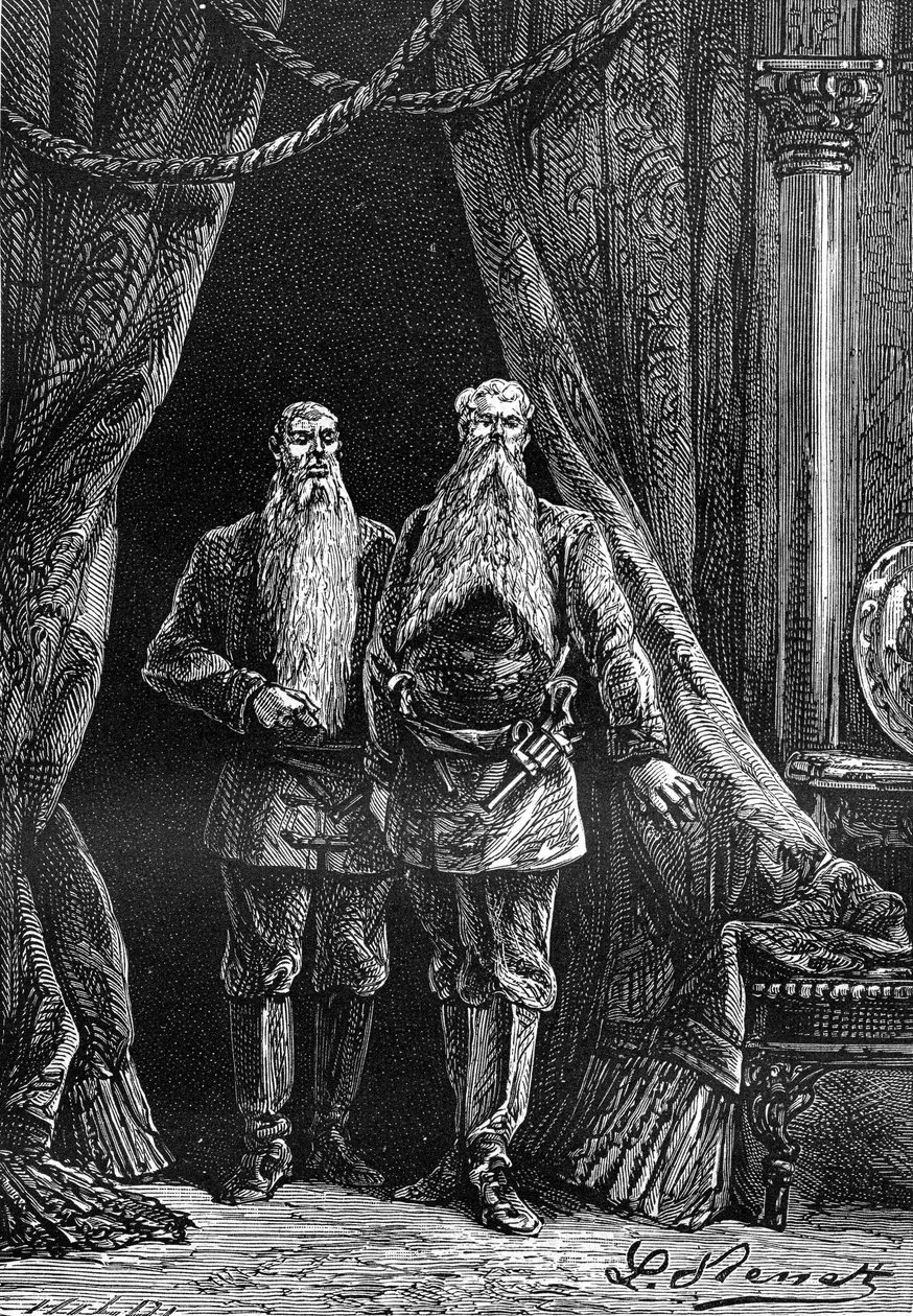 Tekening door Leon Benett, uit het boek van Jules Verne 