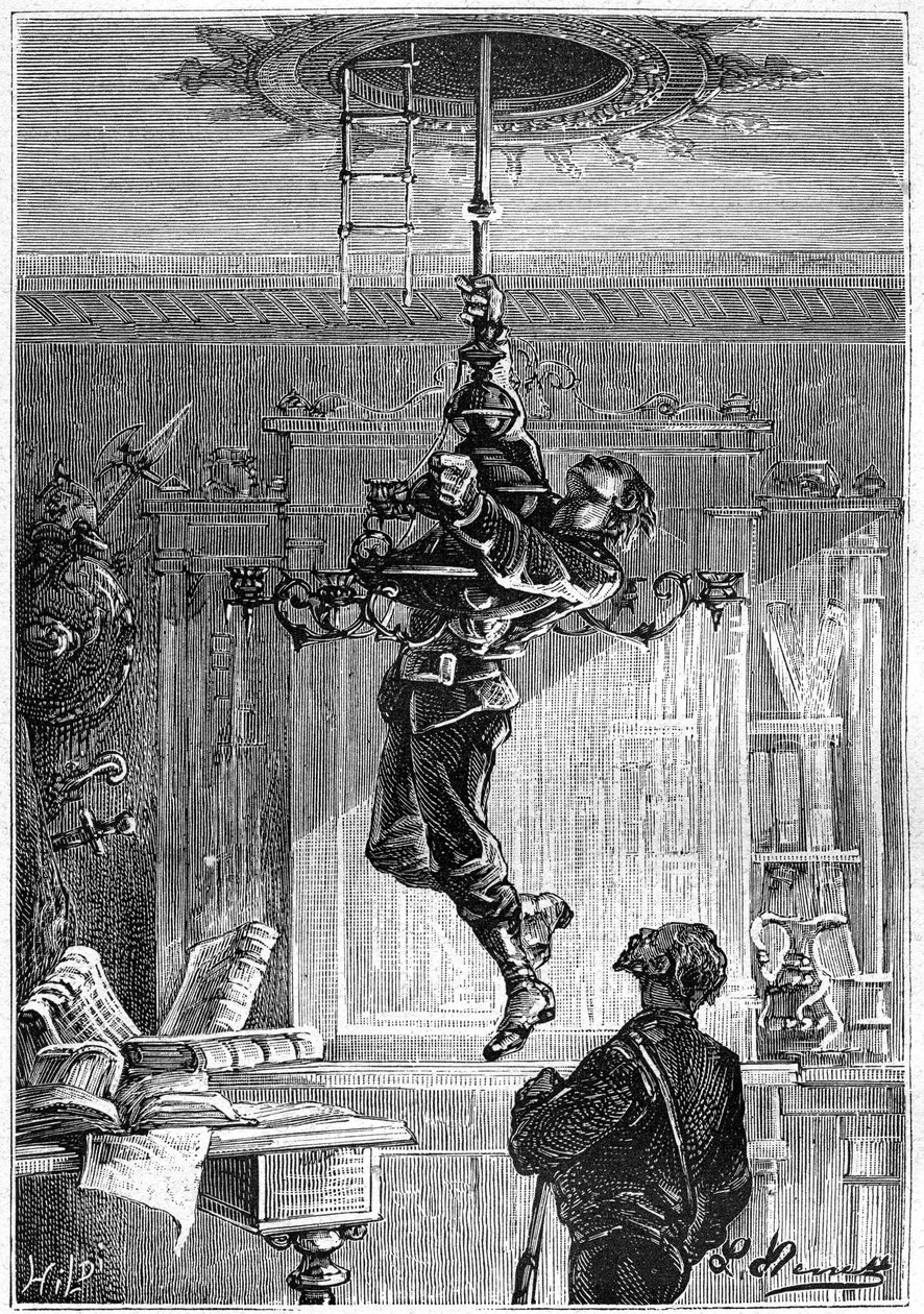 Tekening door Leon Benett, uit het boek van Jules Verne 