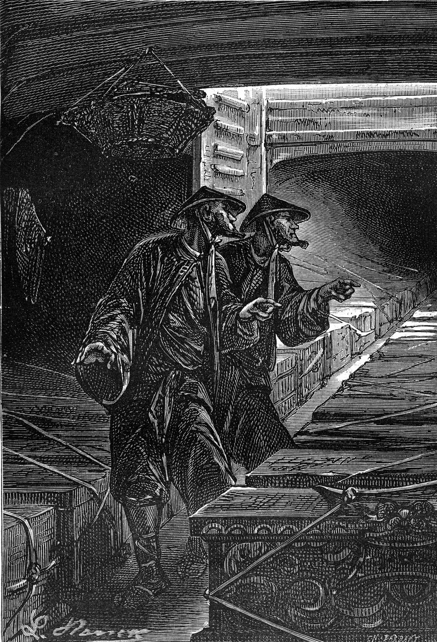 Tekening door Leon Benett, uit het boek van Jules Verne 