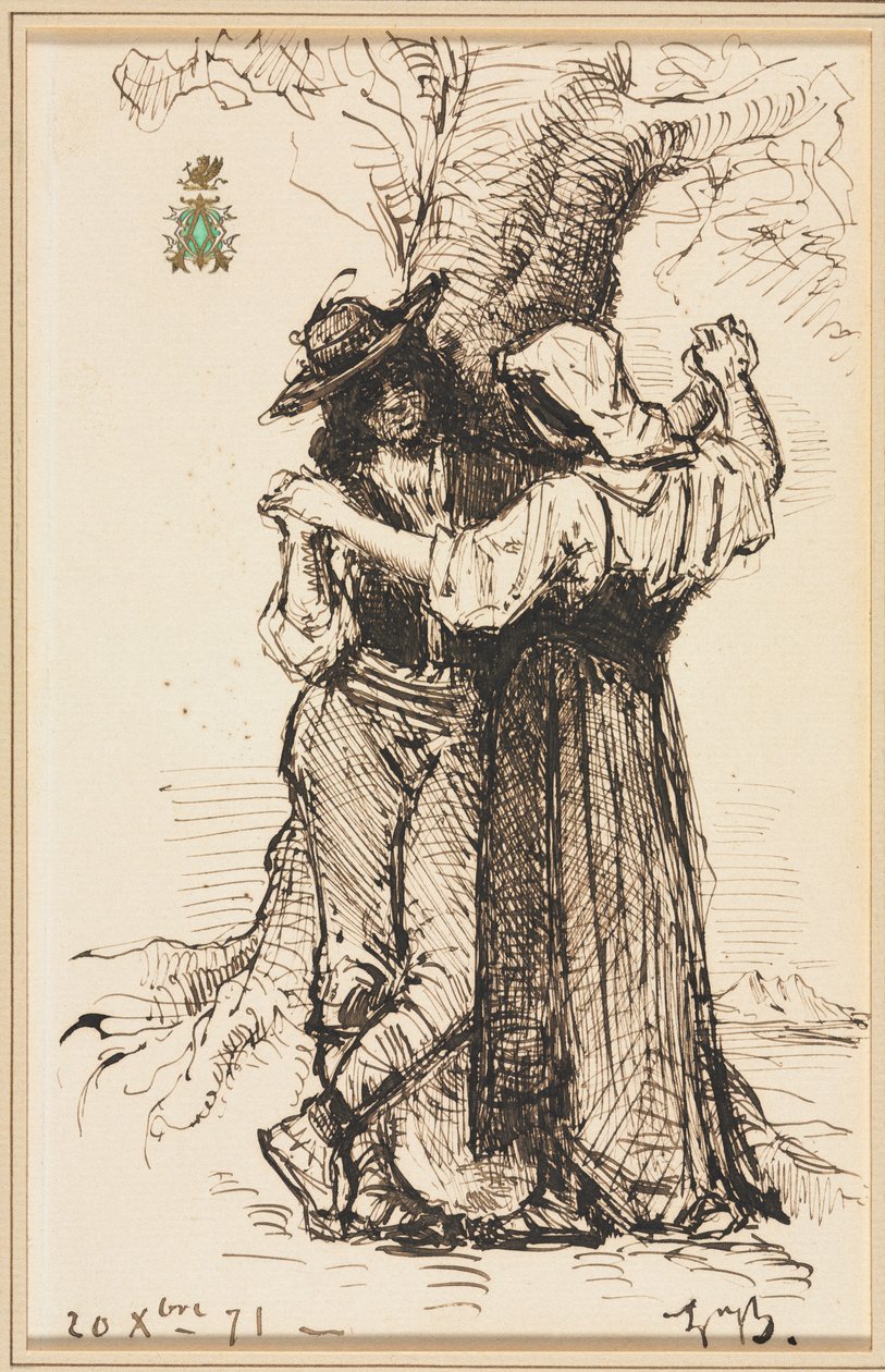 Paar dat Hof maakt bij een Boom door Léon Bonnat