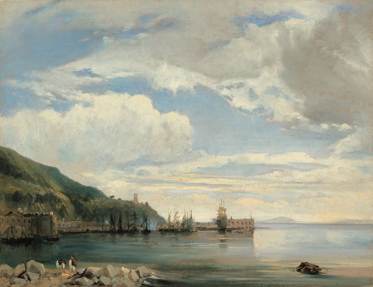 Aan de baai van Napels, ca. 1830 door Léon François Antoine Fleury
