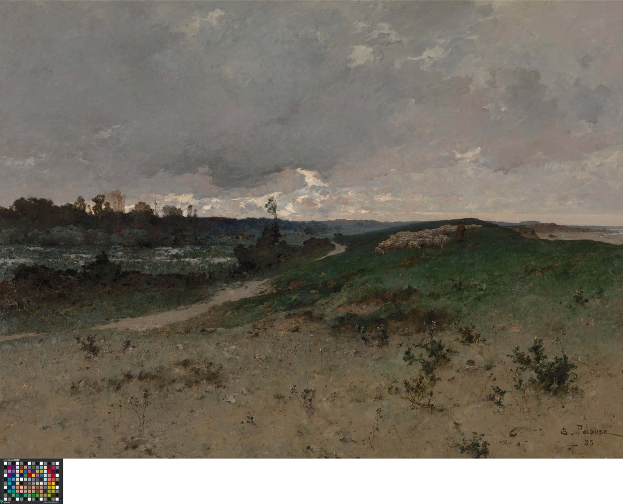 Landschap in de buurt van Saint-Jean-le-Thomas (Normandië) door Leon Germain Pelouse