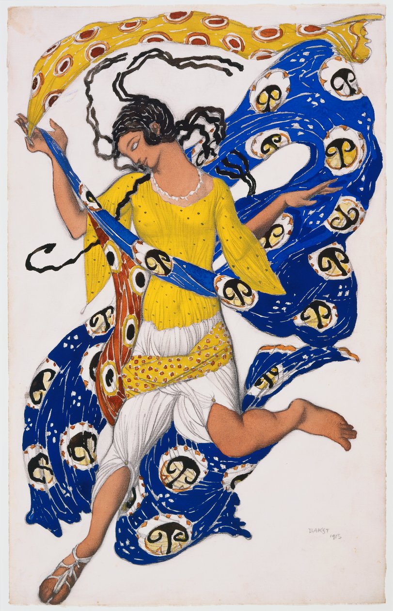 De Vlinder (Kostuumontwerp voor Anna Pavlova) door Léon Nikolaievitch Bakst