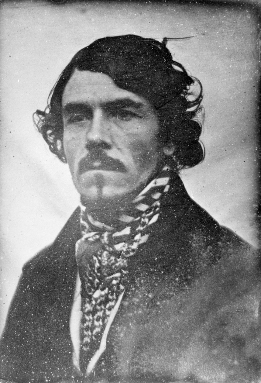Portret van Eugène Delacroix, hoofd en schouders, 1842 door Léon Riesener