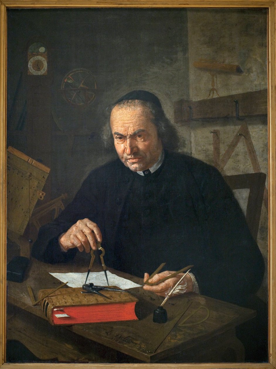 Portret van Abbe Nicolas Joseph Neuray (1706-1774). Schilderij door Leonard Defrance (1735-1805) door Léonard Defrance