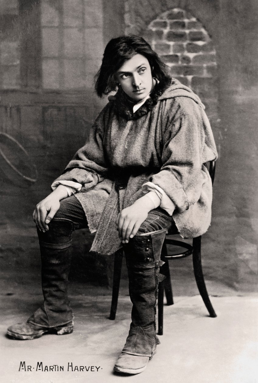 John Martin-Harvey 1863-1944, Engelse acteur, begin 20e eeuw door London Stereoscopic and Photographic Co