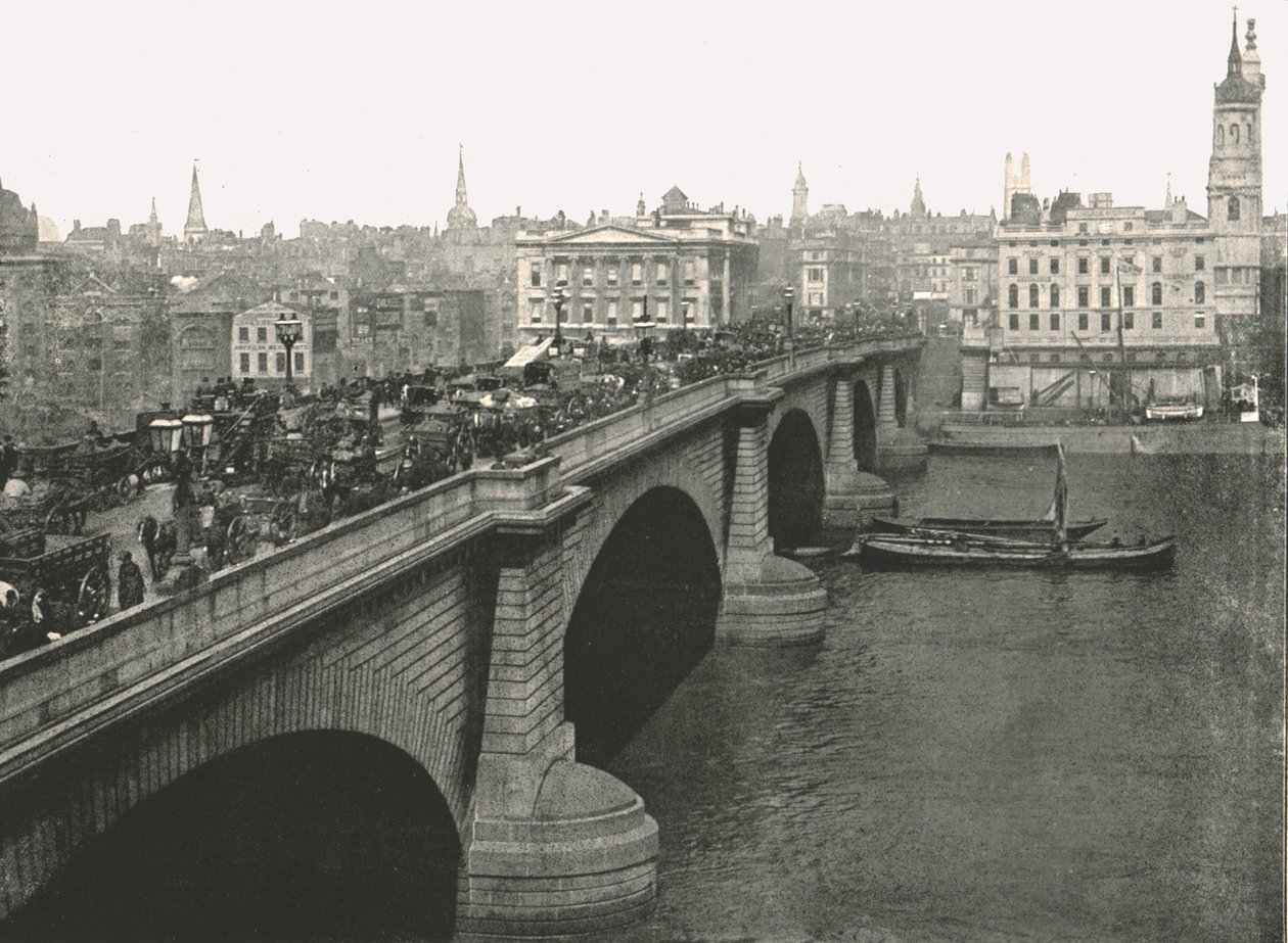 London Bridge kijkend naar het Noorden, 1895 door London Stereoscopic and Photographic Co