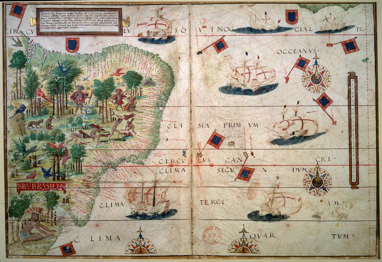 Hydrografische kaart van Brazilië - Manuscript verlicht 