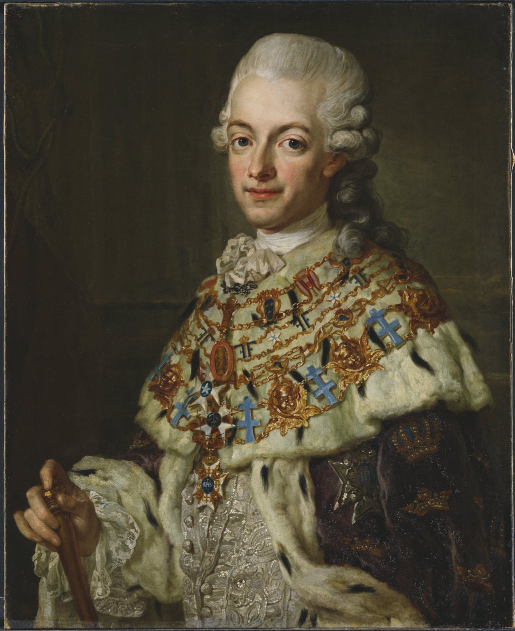 Portret van koning Gustav III van Zweden door Lorens the Younger Pasch