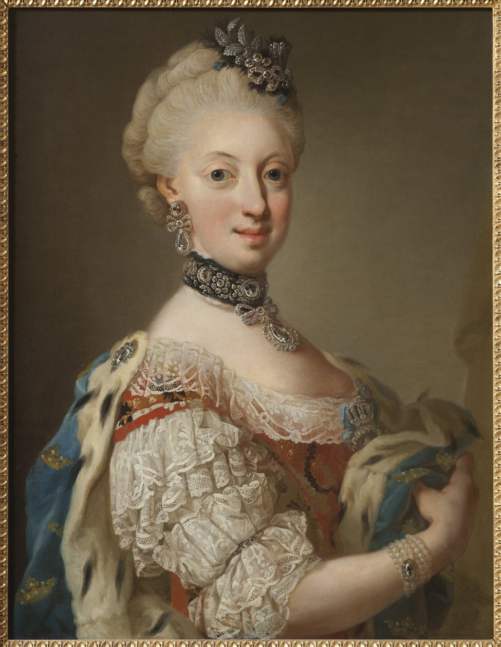 Portret van Sophia Magdalena van Denemarken, koningin van Zweden door Lorens the Younger Pasch