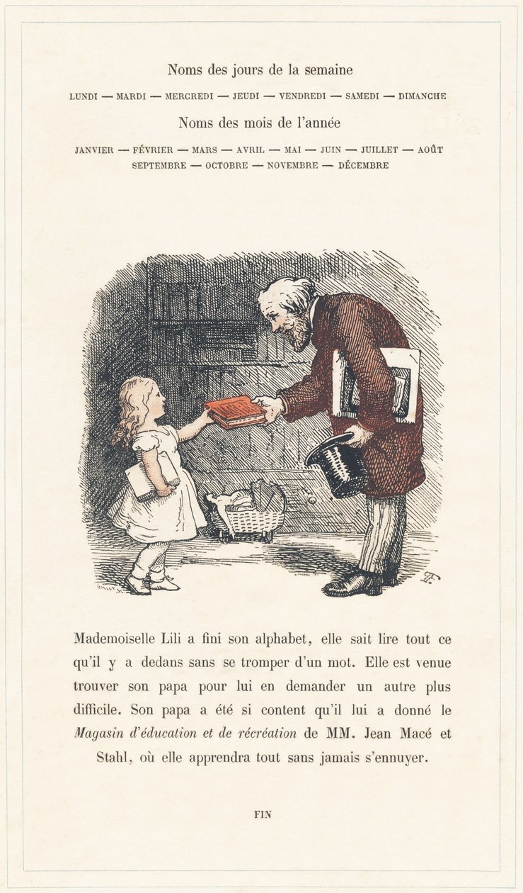 Mademoiselle Lili kan lezen, pagina 40 - Alfabet van Mademoiselle Lili, door L. Froelich en door een vader (Hetzel zelf). Bibliotheek & Magasin d