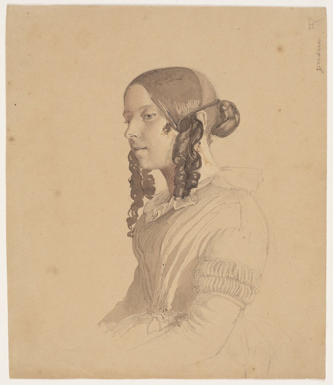 Dameportret (Helene v. Germadt) door Lorenz Frølich