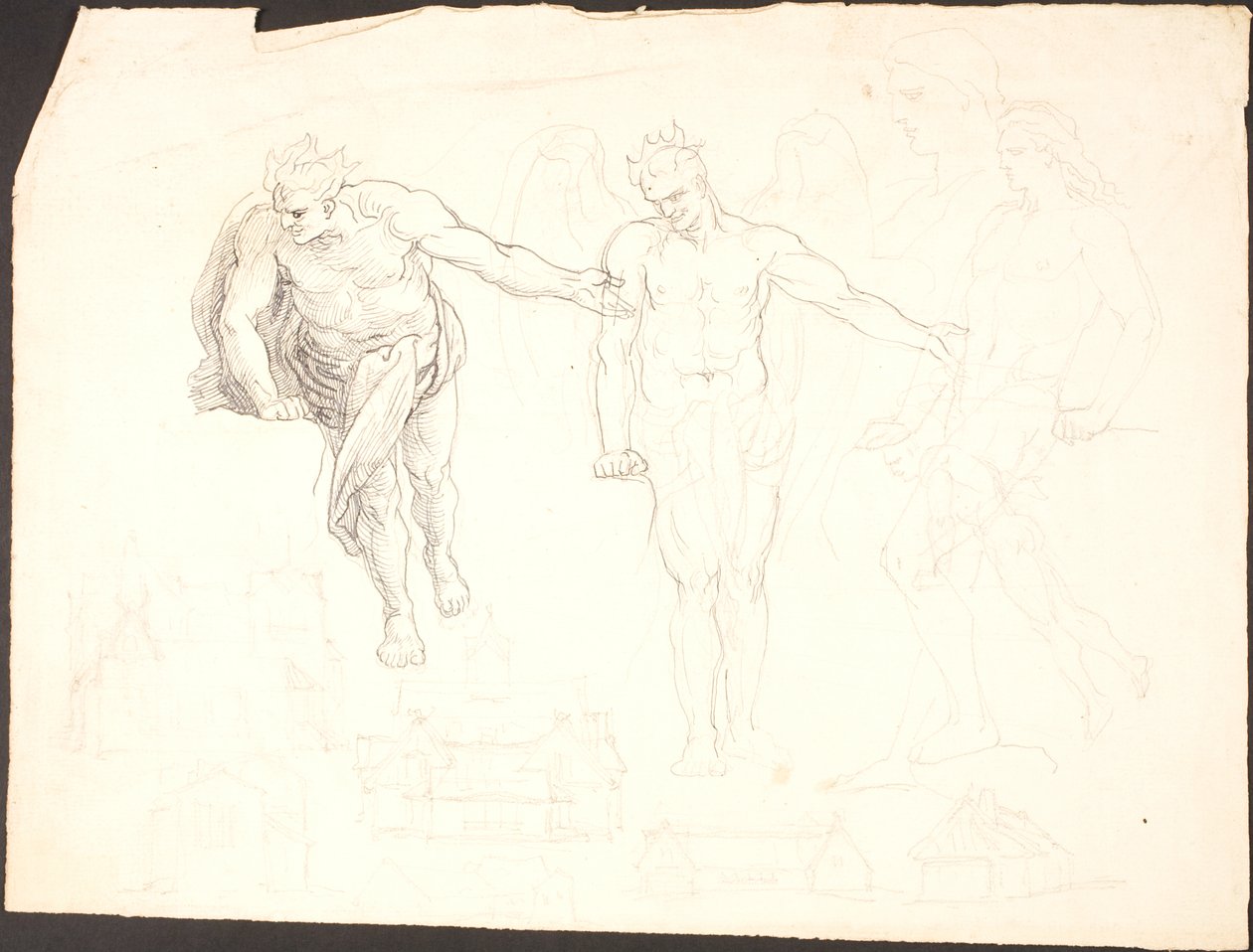 Studie van Lucifer en diverse bouwstudies door Lorenz Frølich