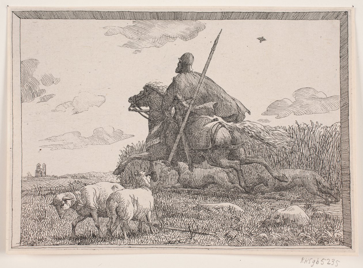 Illustratie bij het gedicht „De twee kerktorens” van Adam Oehlenschläger door Lorenz Frølich
