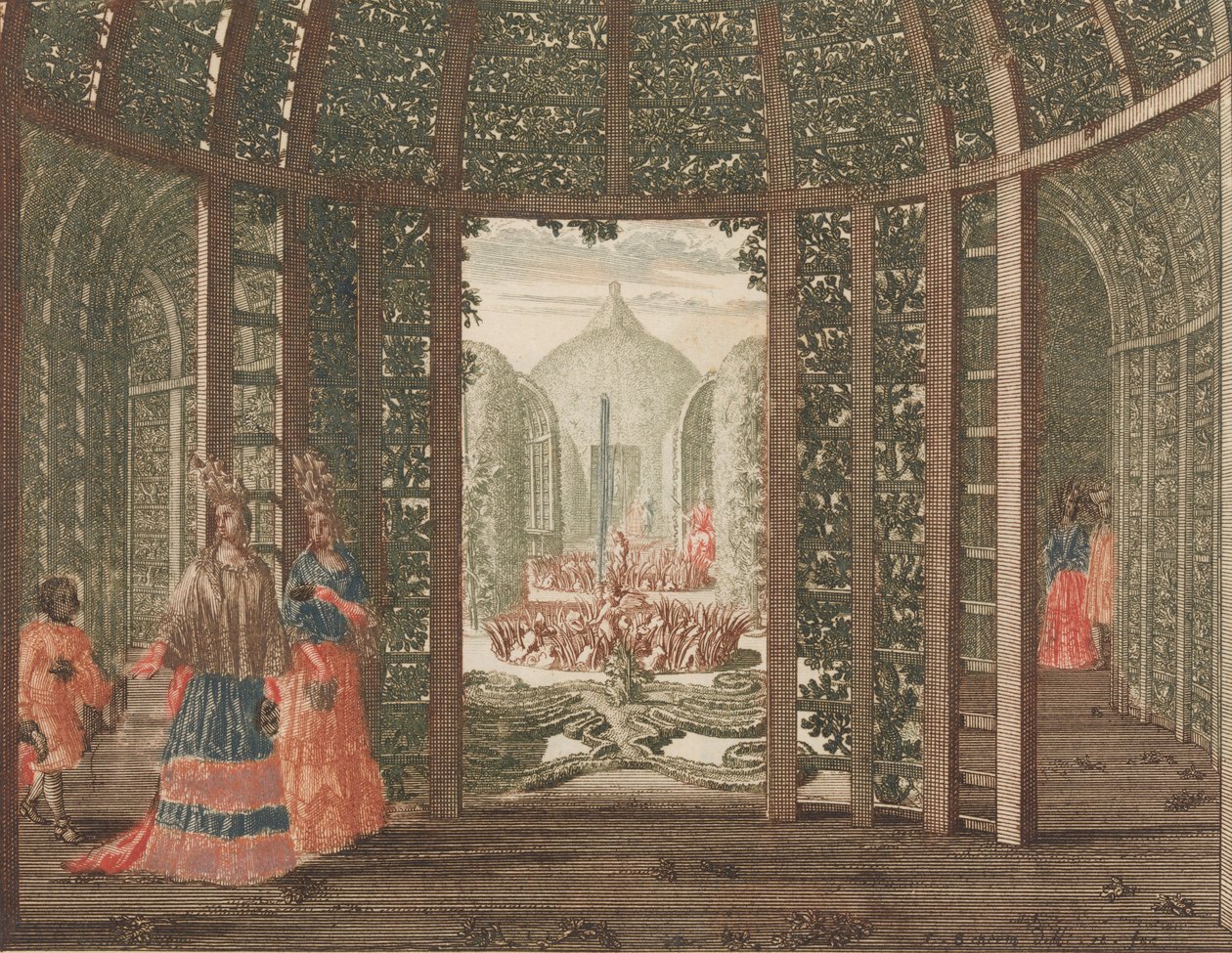 Het Groene Koningins Kabinet, in: Tooneel Der Voornaamste Nederlands Huizen, En Lust Hove... door Lorenz Scherm