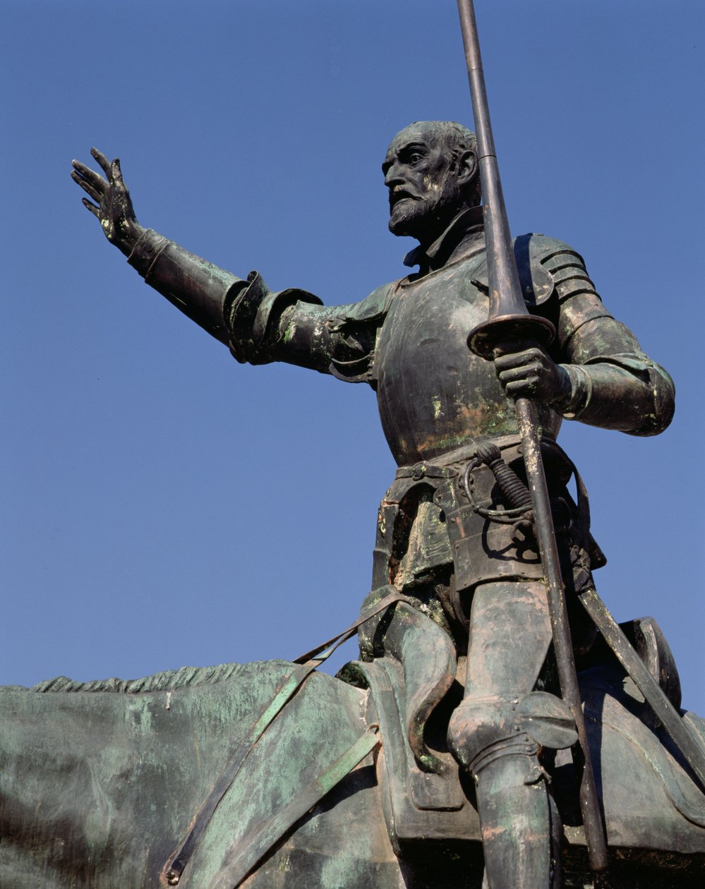Don Quichot, van het monument voor Miguel de Cervantes (1547-1616) 1927 (brons) (detail) door Lorenzo Coullaut Valera