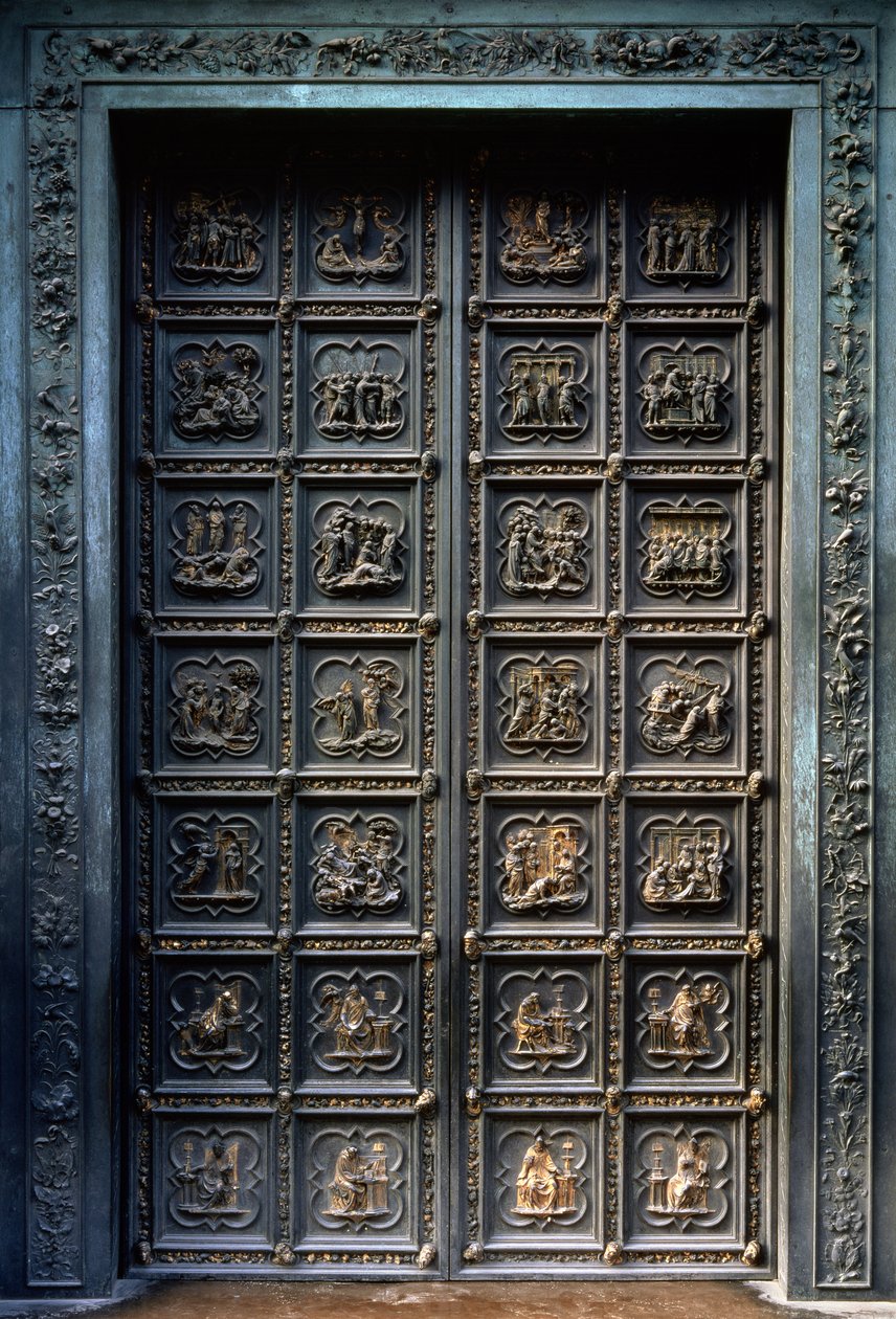 Noorddeuren van de Baptisterium van San Giovanni, 1403-24 door Lorenzo Ghiberti