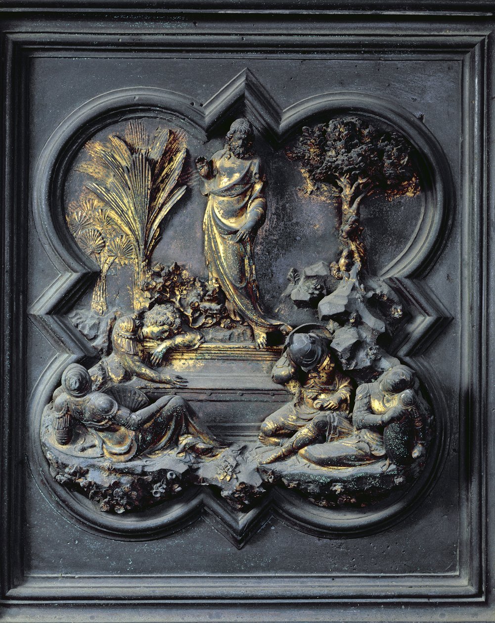 De Opstanding van Christus, negentiende paneel van de Noorddeuren van de Baptisterium van San Giovanni, 1403-24 door Lorenzo Ghiberti