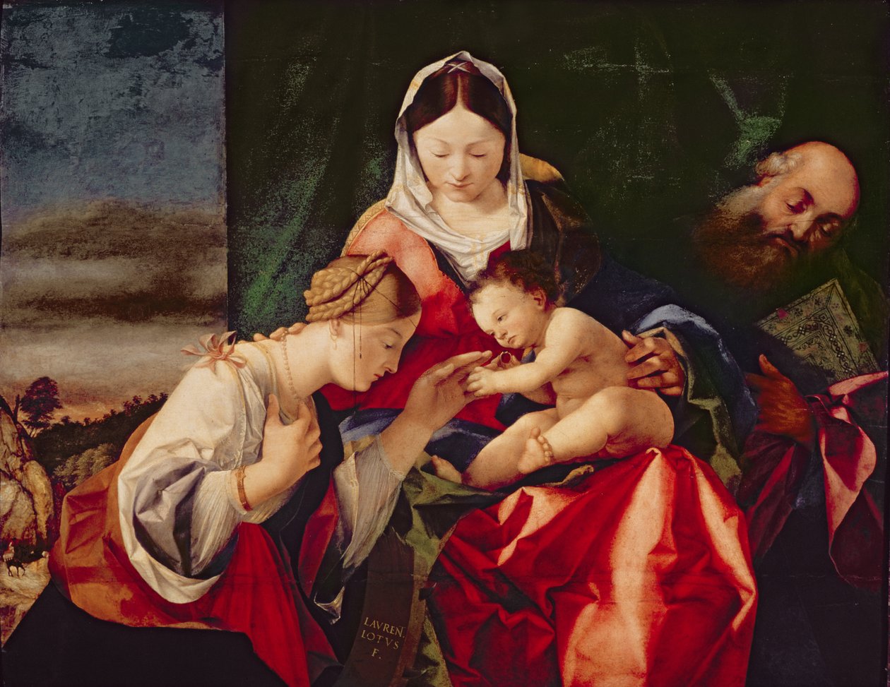 Het mystieke huwelijk van Sint-Catharina door Lorenzo Lotto