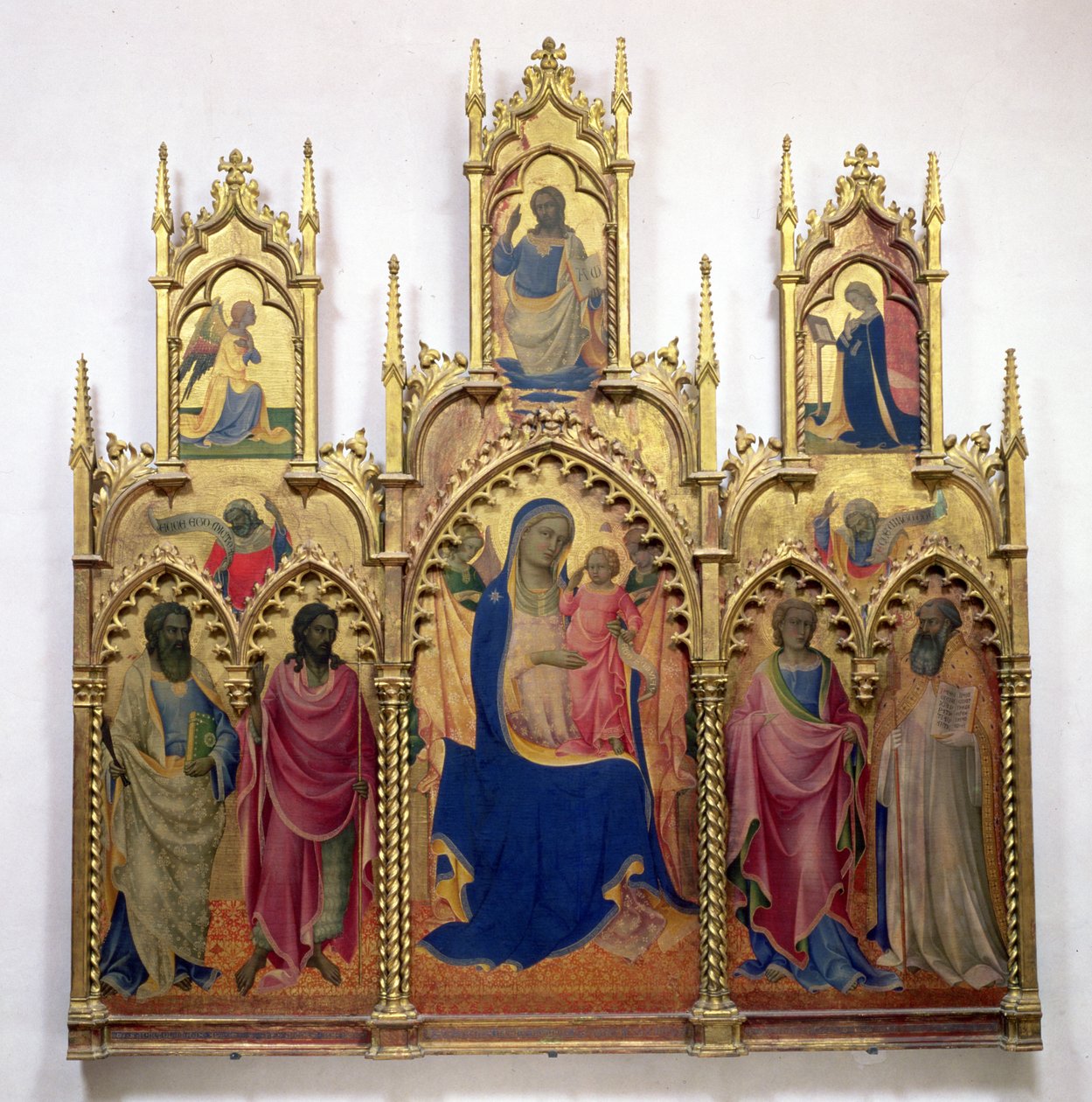 Madonna en kind met heiligen door Lorenzo Monaco