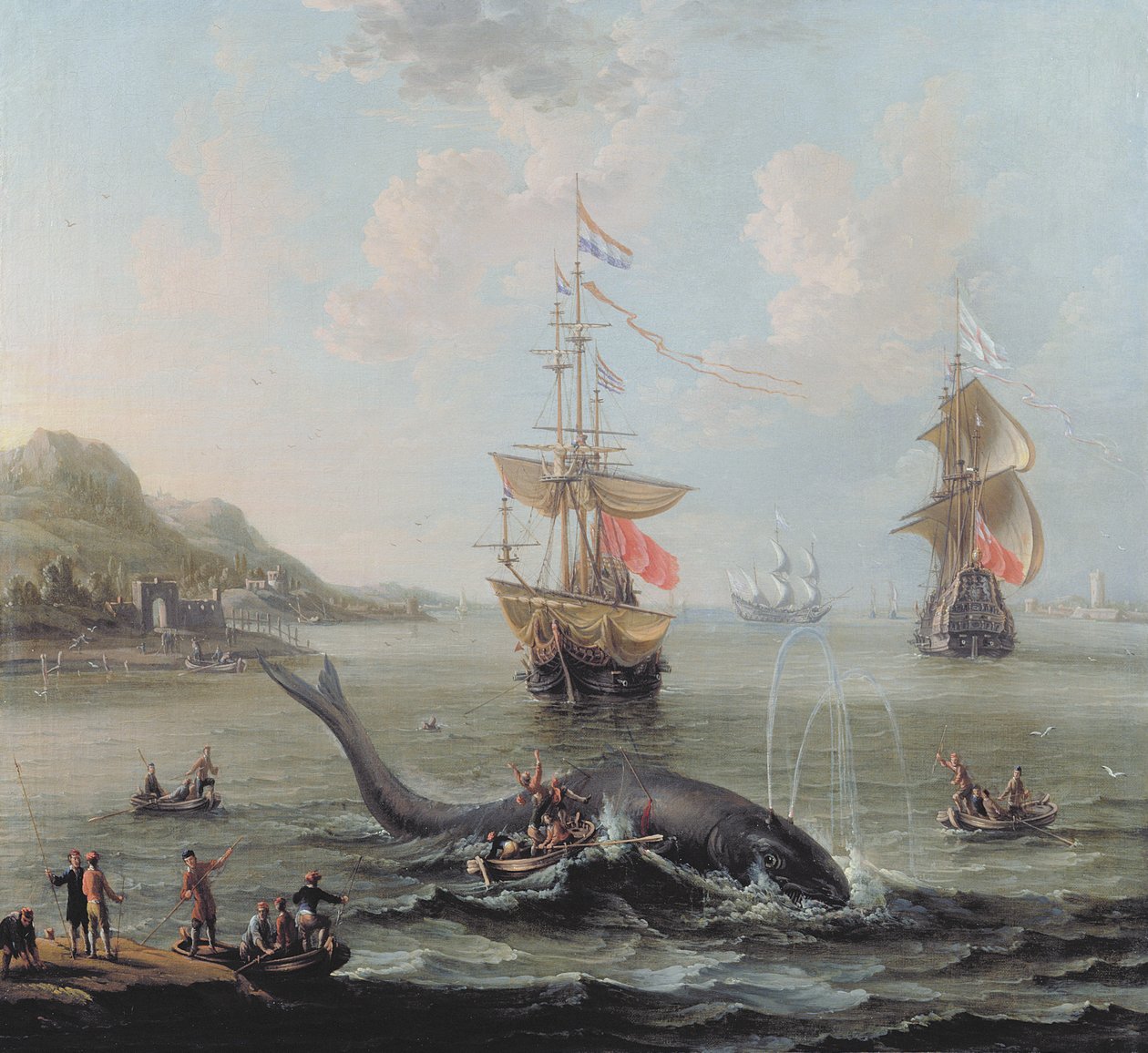 Walvisvangst in een estuarium door Lorenzo da Castro
