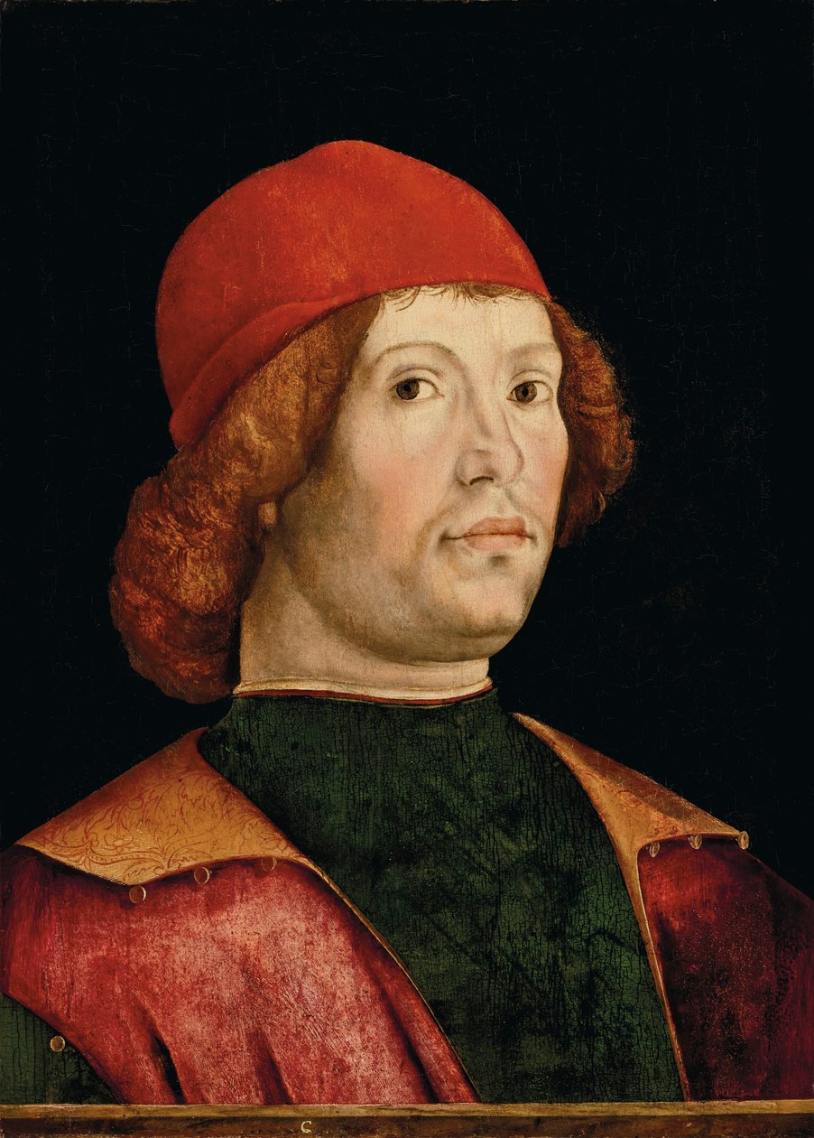 Portret van een man door Lorenzo Costa