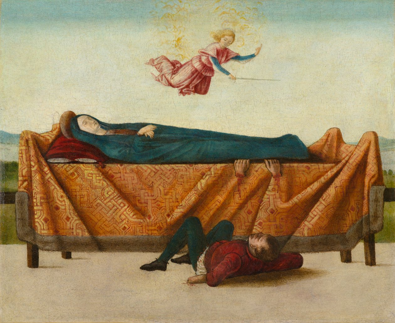 Het wonder van de catafalque (paneel B) door Lorenzo Costa