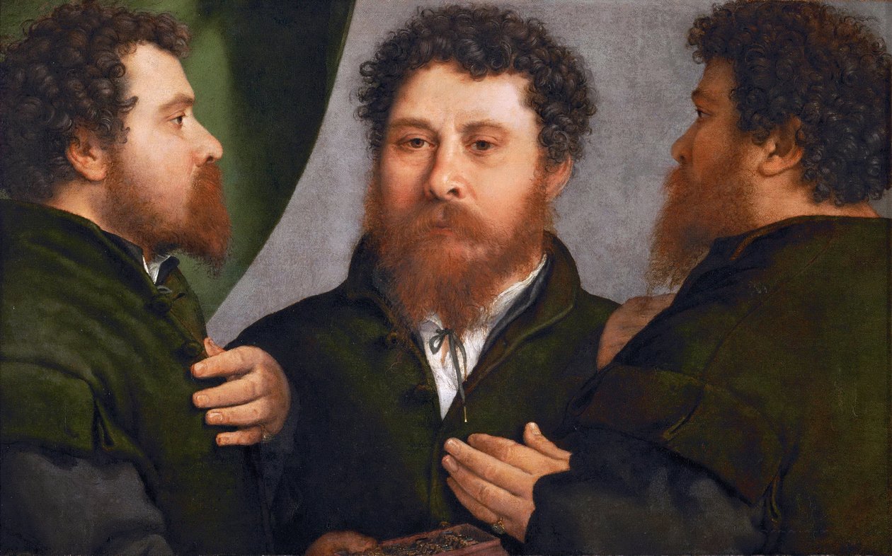 Renaissance: Drievoudig portret van een goudsmid door Lotto, Lorenzo (1480-1556), ca. 1530 door Lorenzo Lotto