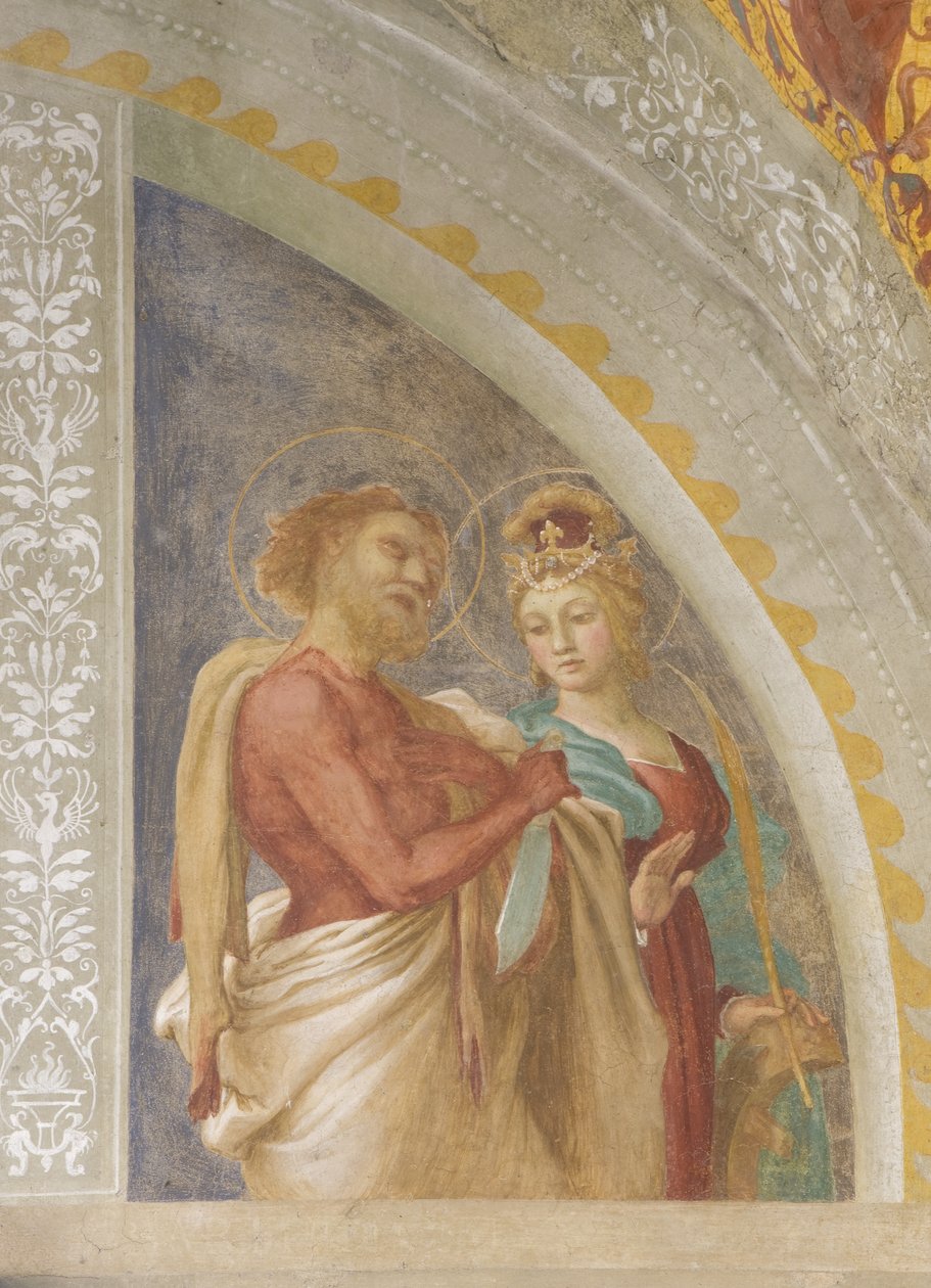 Sint Catharina van Alexandrië en Sint Bartholomeus door Lorenzo Lotto