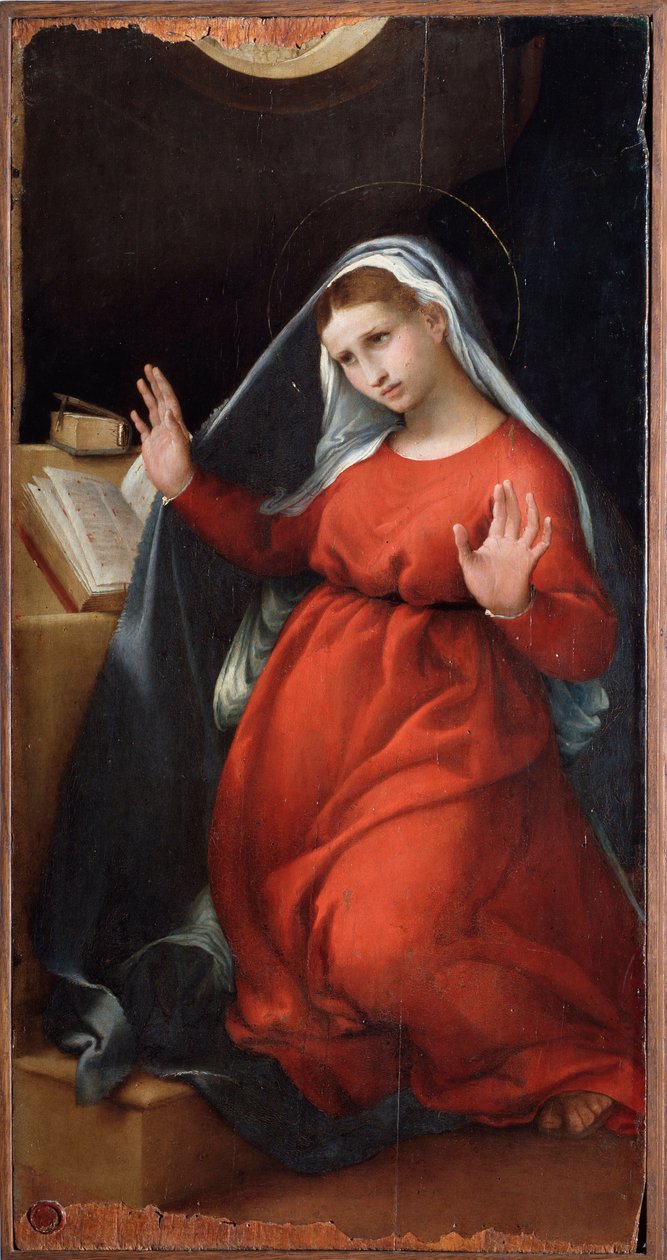 Maagd van de Aankondiging door Lorenzo Lotto