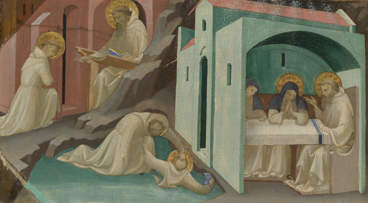 Incidenten in het leven van Sint Benedictus, 1408 door Lorenzo Monaco