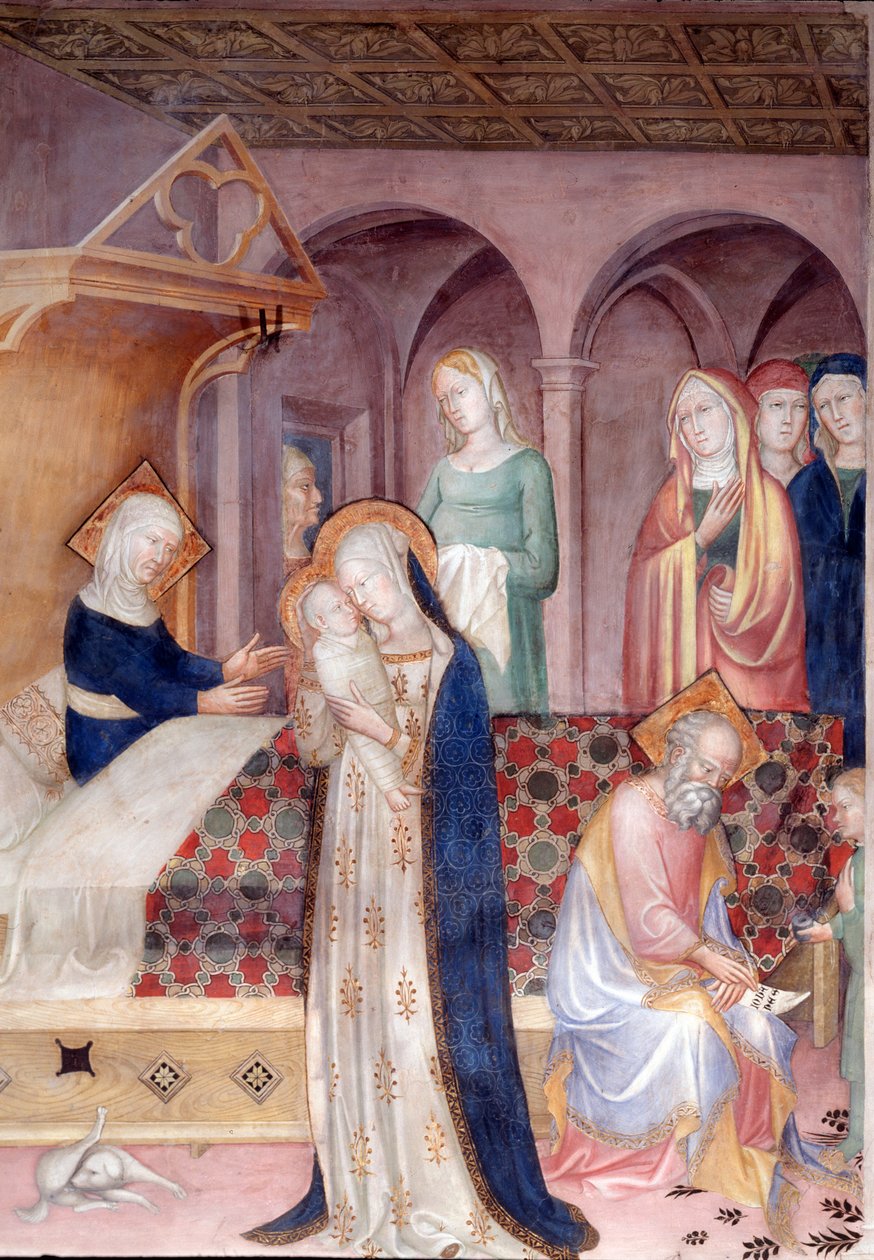 De geboorte van Sint Jan de Doper door Lorenzo Salimbeni