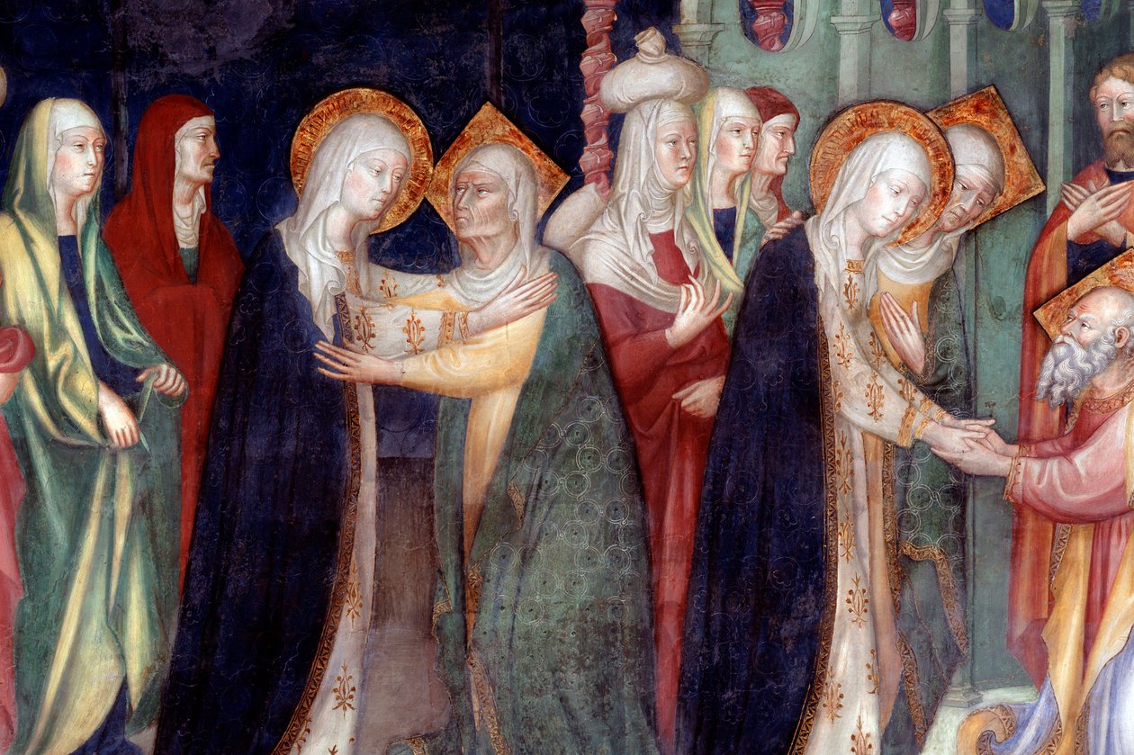 Het bezoek van Maria aan Sint Elisabeth (detail) door Lorenzo Salimbeni