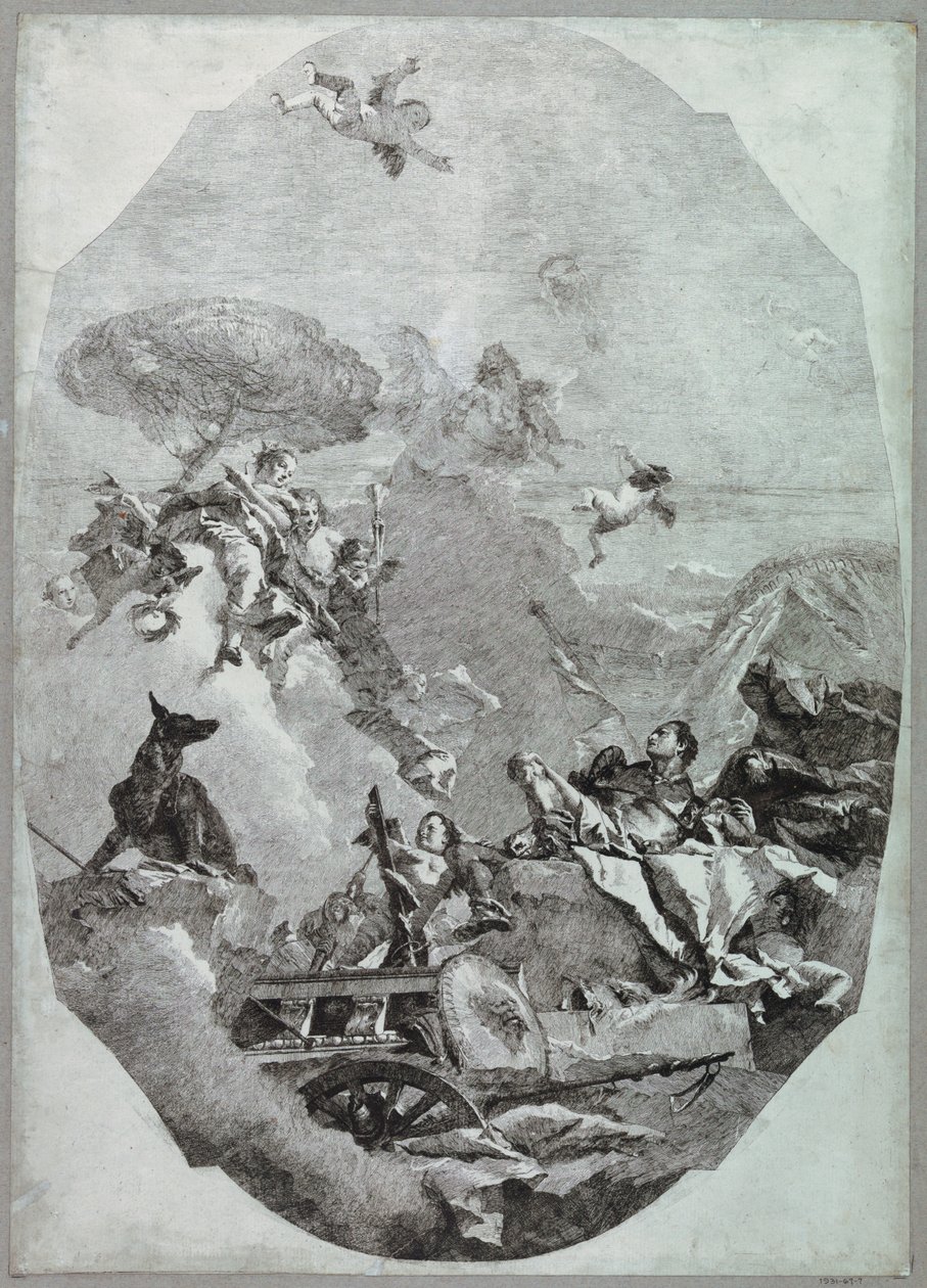 De triomf van Mars door Lorenzo Tiepolo