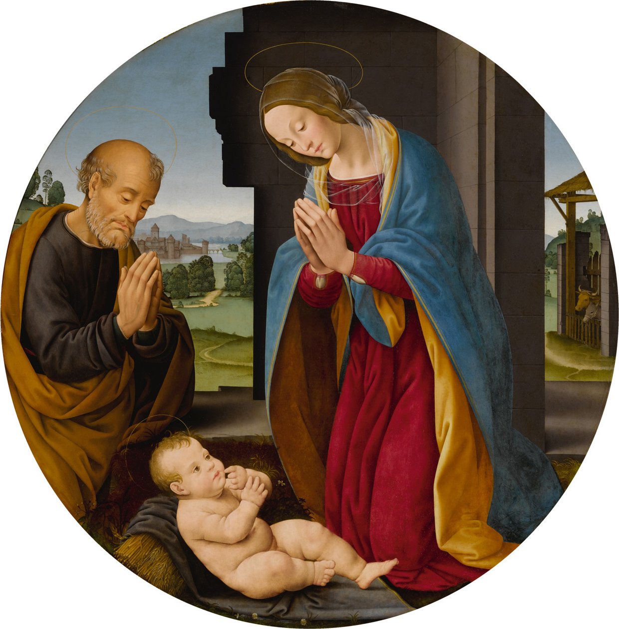Aanbidding van het Christuskind door Lorenzo di Credi