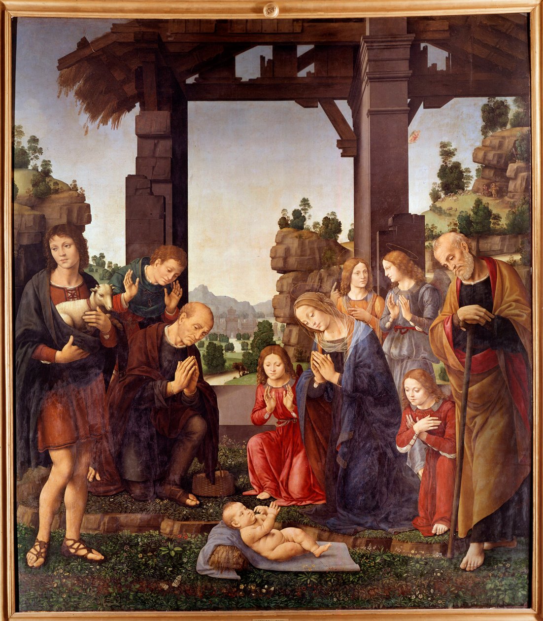 Aanbidding van de herders door Lorenzo di Credi