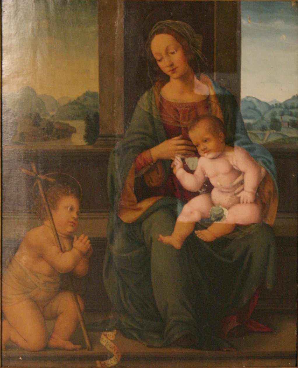 Madonna met kind en de kleine Johannes de Doper door Lorenzo di Credi