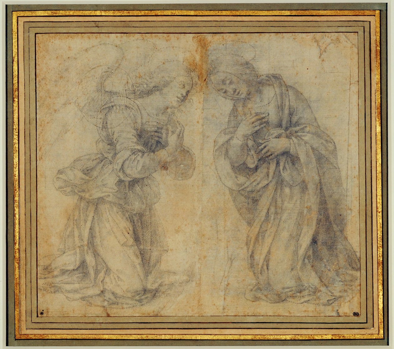 Studie voor een Annunciatie ... door Lorenzo di Credi