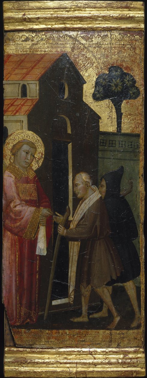 Sint Laurentius Verdeelt Aalmoezen aan de Armen. Scènes uit het Leven van Sint Laurentius, predella, ca 1412 door Lorenzo di Niccolò