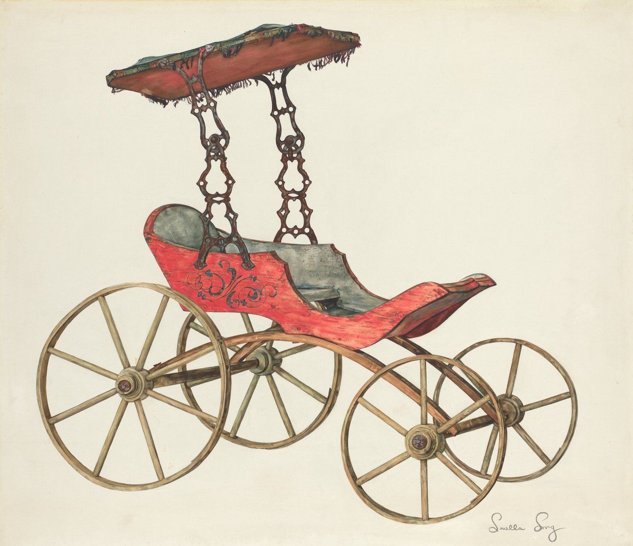 Poppenwagen door Louella Long