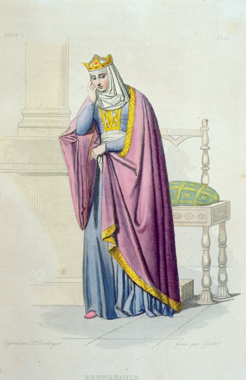 Portret van Koningin Brunhilda (d.613) illustratie uit 